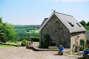 Side view and over the valley towards Offa's Dyke